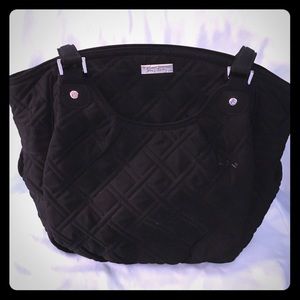 Black quilted handbag